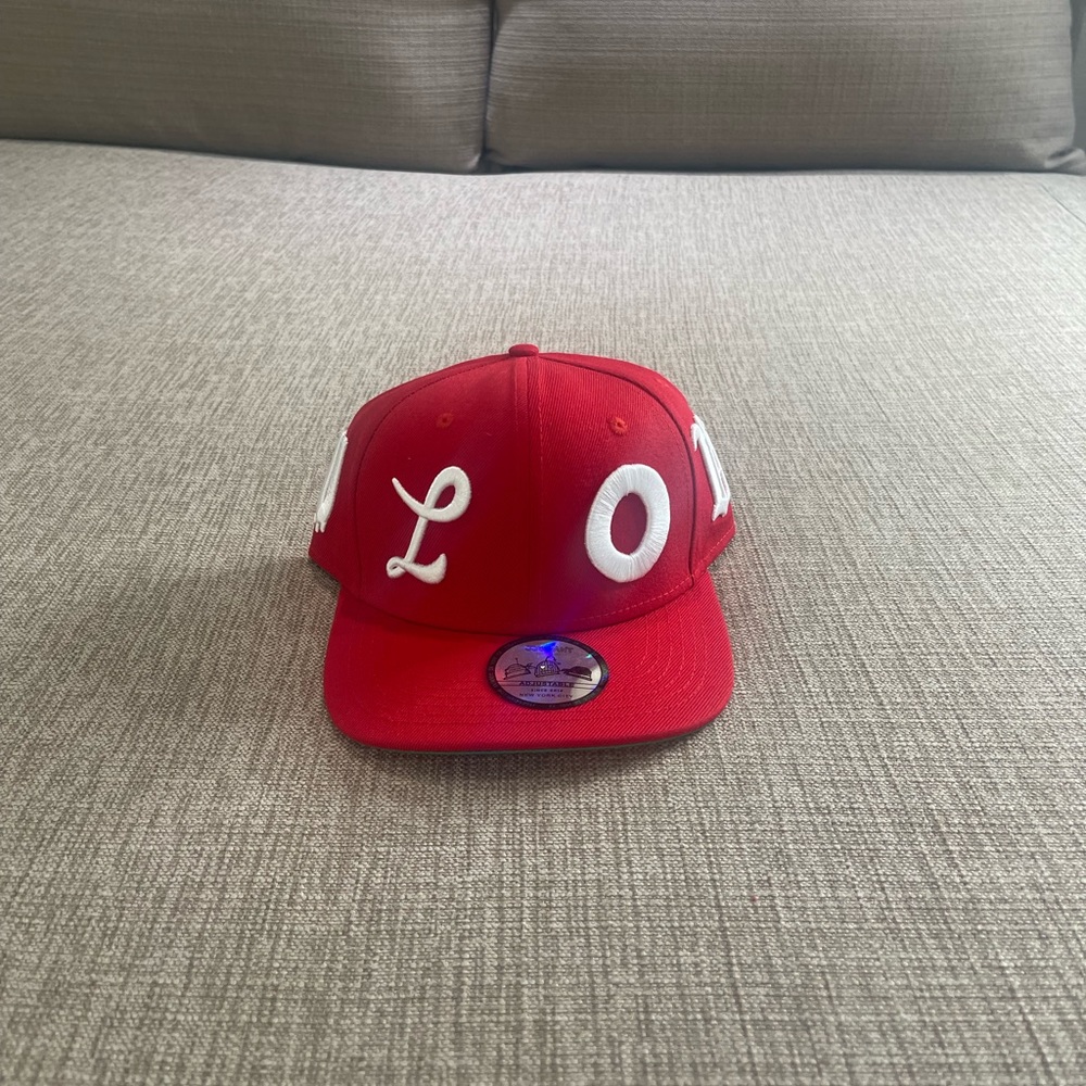 Red Embroidered Letter Cap - Unbranded